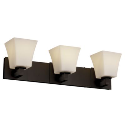 Fusion Square Flared Opal Shade Modular Bath Bar by Justice Design Group - Starlight Lighting USA and Canada
